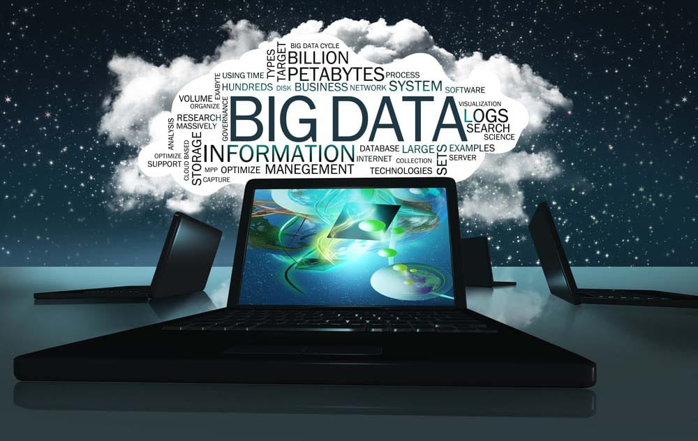 Laptop showing big data