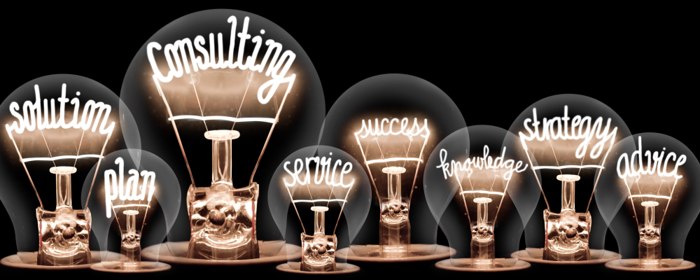 Lightbulbs showing what consultants can do