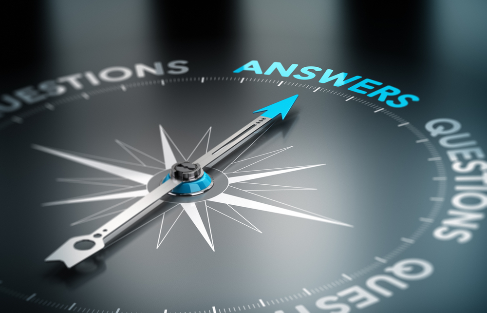 A compass pointing to answers.