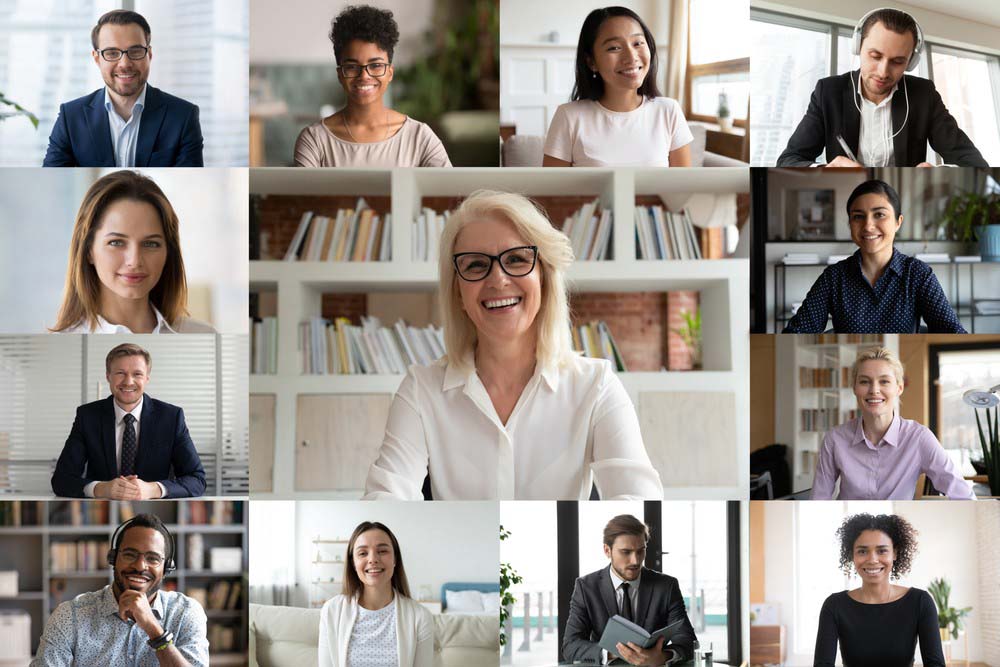 Diverse people on a Zoom call