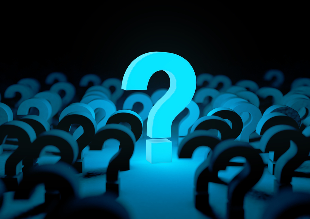 A question mark suggesting other questions should be asked.