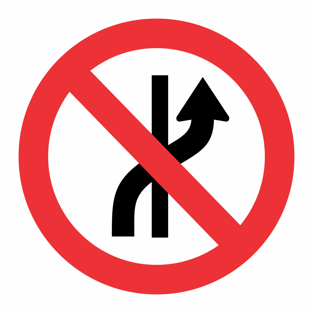 During an audit, stay in your lane. You are prohibited from changing lanes or answering questions on procedures your department does not own. Do not speak on behalf of another department. The image is a sign showing, Do Not Go Left or No Change Traffic Lanes.