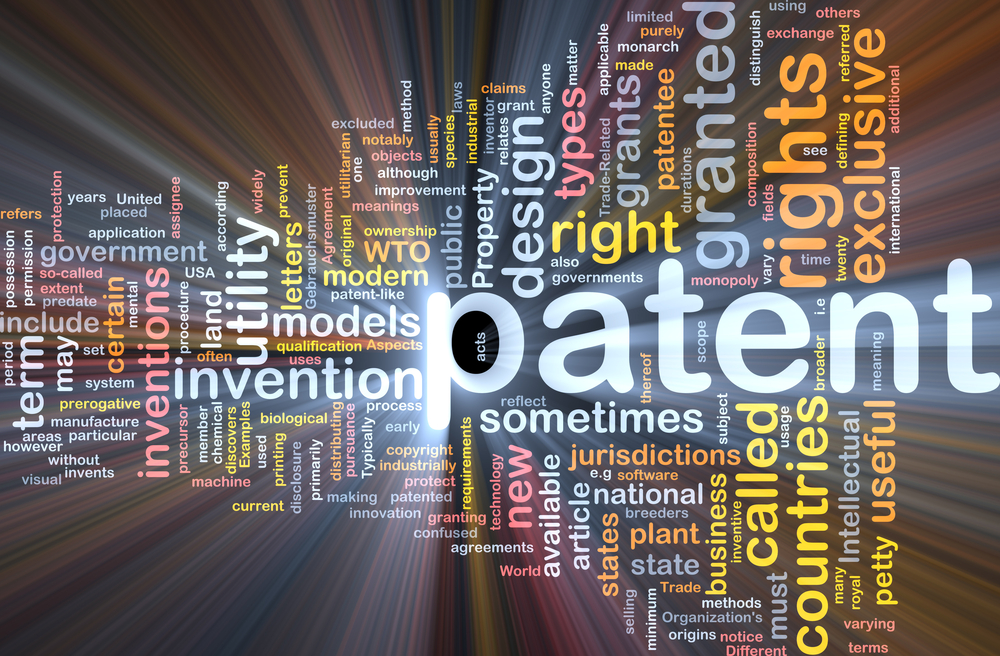Background concept with a word cloud illustration and a glowing light