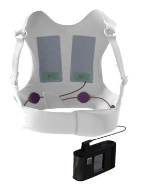 A wearable automated external defibrillator (AED) device